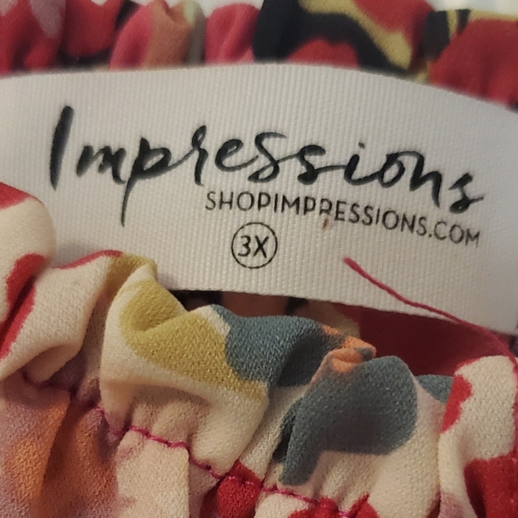 SZ 3X IMPRESSIONS OFF SHOULDER FLORAL TOP - Picture 3 of 4